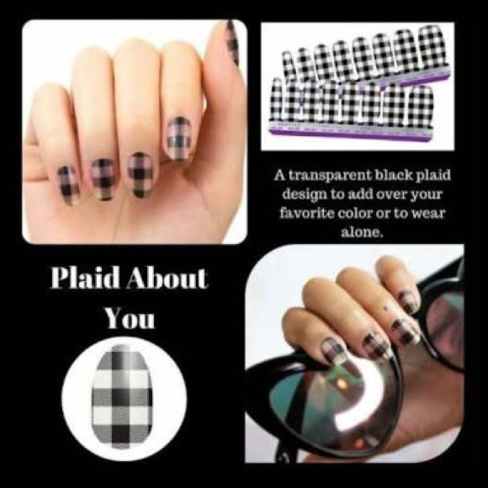 Color Street Black and ClearPlaid Nail Strips